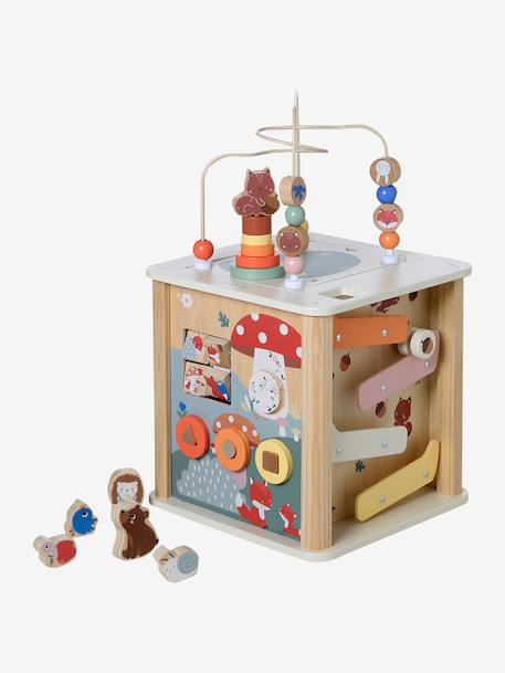 Large FSC® wooden 4 seasons activity cube multicoloured+wood 