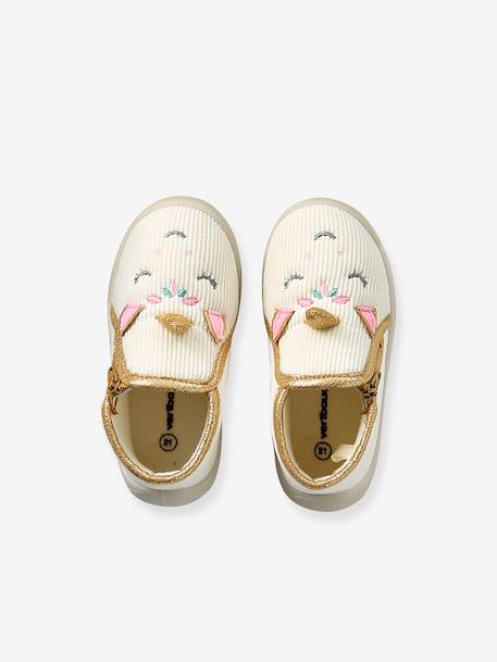 Canvas Slippers with Zip, for Babies beige+pale pink+printed beige+printed white+vanilla 