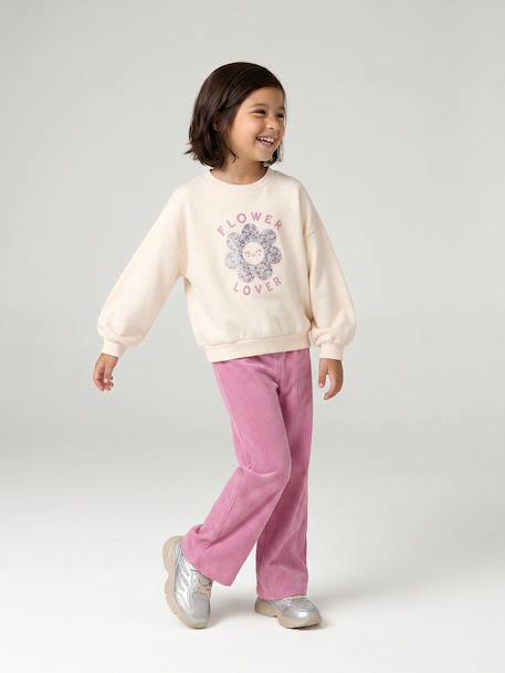 Sweatshirt and trousers set for girls anthracite+ecru 