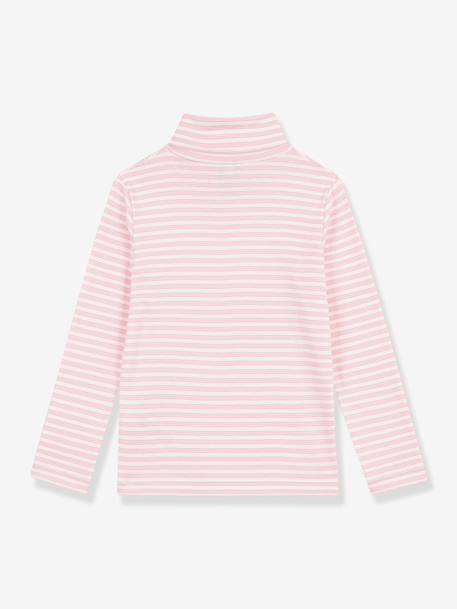 Striped roll-neck top for kids by PETIT BATEAU rose 