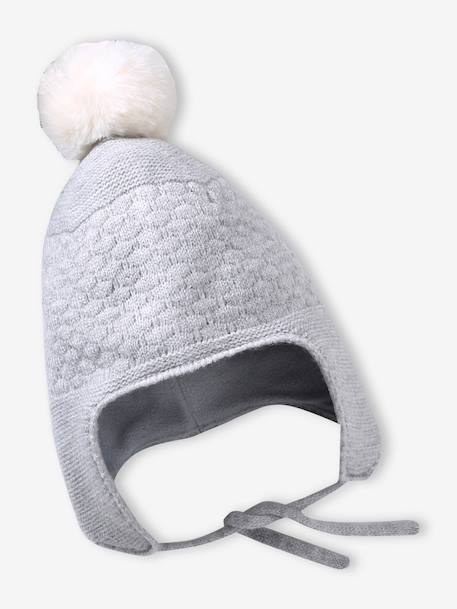Baby hat, snood and mittens set marl grey 