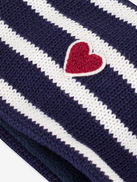 Striped baby snood by PETIT BATEAU navy blue 