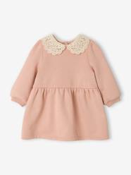 Baby-Baby dress in fleece with crochet collar