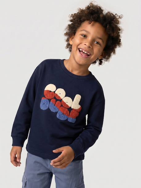 Long-sleeved T-shirt for boys hazel+navy blue 