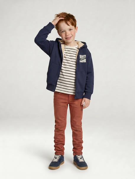 NARROW Hip, MorphologiK Slim Leg Coloured Trousers, for Boys beige+black+clay beige+emerald green+night blue+petrol blue+rust+tomato red 