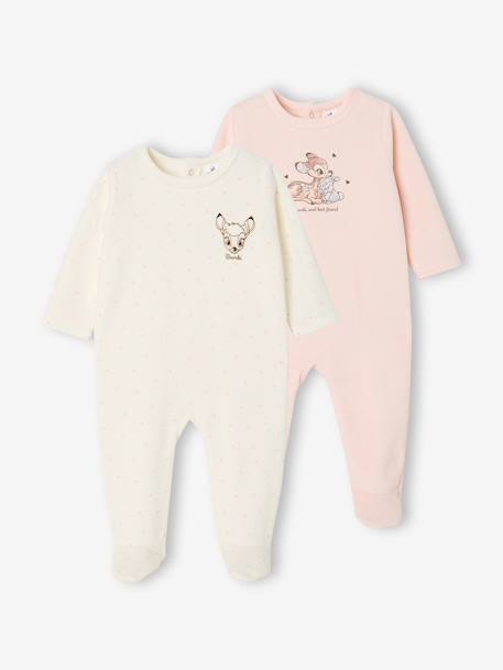 Pack of 2 Disney sleepsuits pale pink 