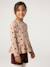 Long-sleeved blouse for girls dusky pink+taupe 