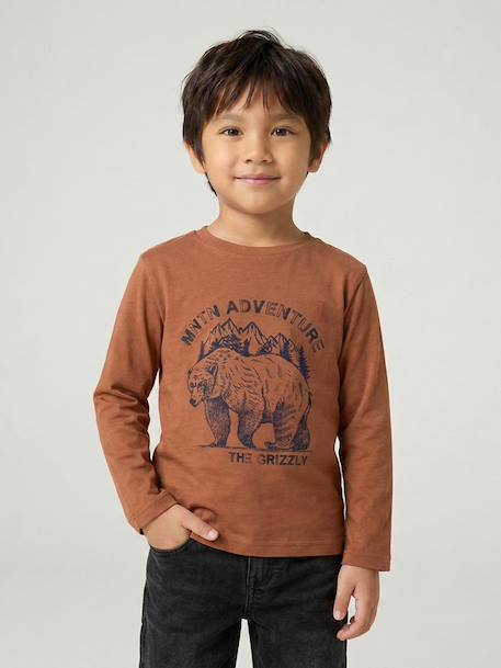 Long-sleeved T-shirt for boys anthracite+cappuccino+red+sage green+white 
