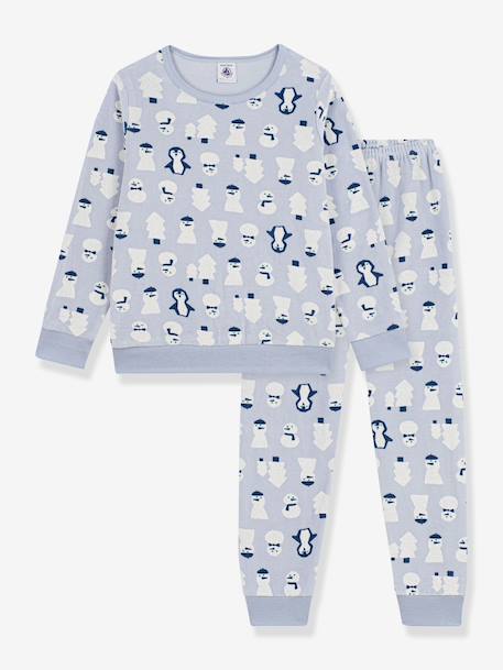 Snowman print pyjamas by PETIT BATEAU light blue 