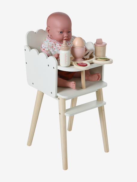 FSC®100% wooden doll mealtime set rose 