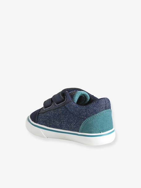 First walking shoes with touch-fastening straps for baby blue 