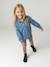 Embroidered Long-sleeved shirt for girls denim blue 