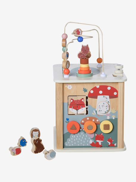 Large FSC® wooden 4 seasons activity cube multicoloured+wood 