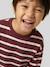 Striped Long-Sleeved T-Shirt for Boys bordeaux red+ecru+night blue 