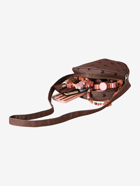 Handbag with FSC®100%  wooden accessories brown 
