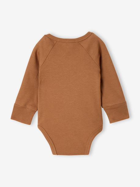 Pack of 5 long-sleeved bodysuits for baby caramel 