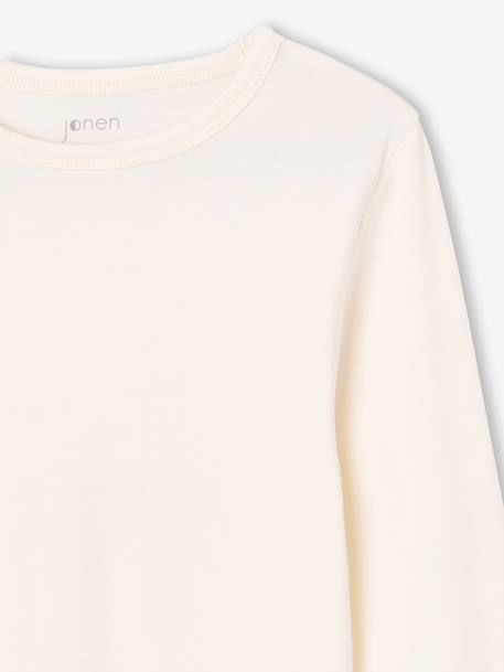 Pack of 2 cropped long-sleeved T-shirts for girls black+chocolate 