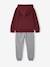 Hooded sports set for boys bordeaux red+ochre+sage green 