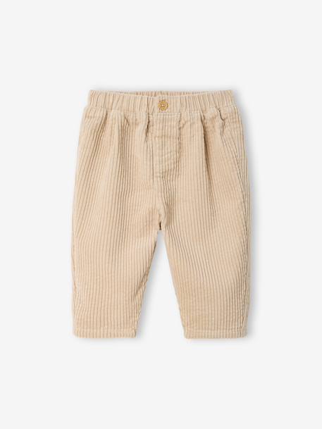 Corduroy trousers for baby boys beige 