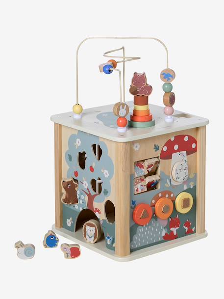 Large FSC® wooden 4 seasons activity cube multicoloured+wood 