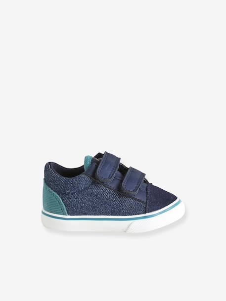 First walking shoes with touch-fastening straps for baby blue 