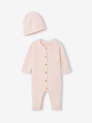 -Newborn playsuit and hat set for girls
