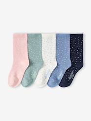 -Pack of 5 Pairs of Dotted Socks for Girls