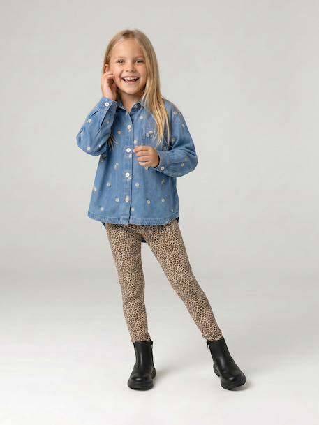 Pack of 3 leggings for girls ink blue+vanilla 