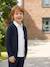 Long-Sleeved Varsity Cardigan for Boys marl grey+navy blue 