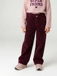 Girls-Wide Corduroy Paperbag Trousers for Girls 