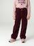 Wide Corduroy Paperbag Trousers for Girls bordeaux red+camel+mauve+navy blue+olive 