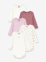 -Pack of 5 long-sleeved bodysuits by PETIT BATEAU 
