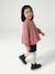 Long-sleeved blouse for girls blush+ecru 
