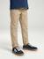 Easy-to-put-on chino-style trousers for boys beige+navy blue 