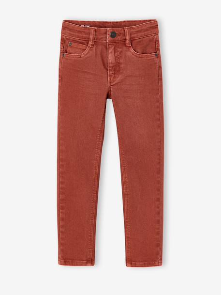 NARROW Hip, MorphologiK Slim Leg Coloured Trousers, for Boys beige+black+clay beige+emerald green+night blue+petrol blue+rust+tomato red 