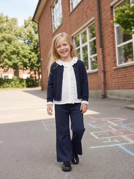Girls' Basics Large Leggings mauve+navy blue+purple clover 