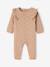 Knitted playsuit for baby girls marl beige 