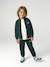 Zipped sweatshirt for boys with a trucker neck fir green+navy blue+red 