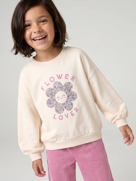 Sweatshirt and trousers set for girls anthracite+ecru 