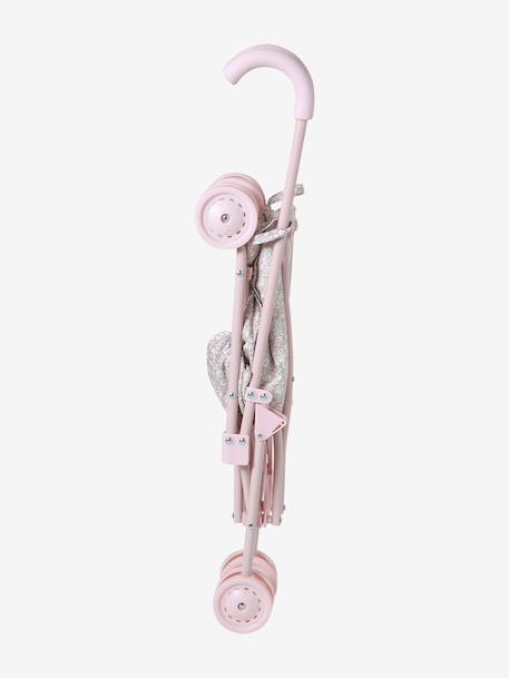 Large Lightweight Pushchair for Baby Dolls black+ecru+rose 