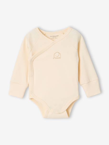 Pack of 5 long-sleeved bodysuits for baby caramel 