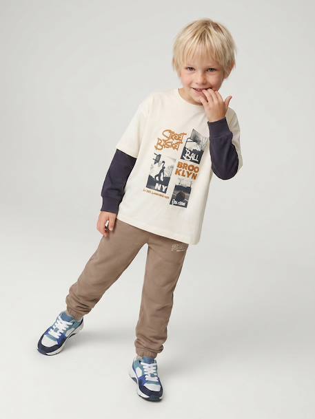 Jogging bottoms for boys beige+fir green+navy blue 