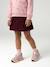Pleated skort for girls beige+bordeaux red+English green 
