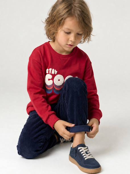 Corduroy Trousers, Easy to Slip On, for Boys beige+navy blue+slate blue 