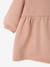 Baby dress in fleece with crochet collar green+rosy 