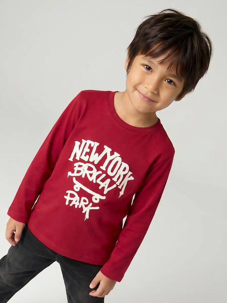 Long-sleeved T-shirt for boys anthracite+cappuccino+red+sage green+white 
