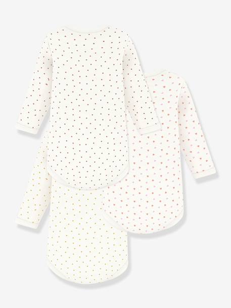 Pack of 3 long-sleeved bodysuits by PETIT BATEAU white 