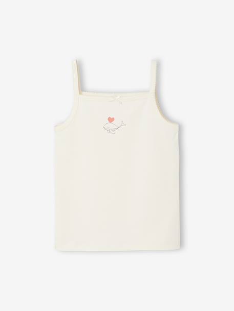Pack of 3 camisoles for girls beige 