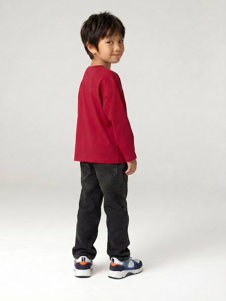 Loose-fit jeans for boys black+double stone 