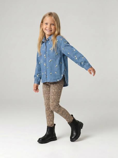 Pack of 3 leggings for girls ink blue+vanilla 